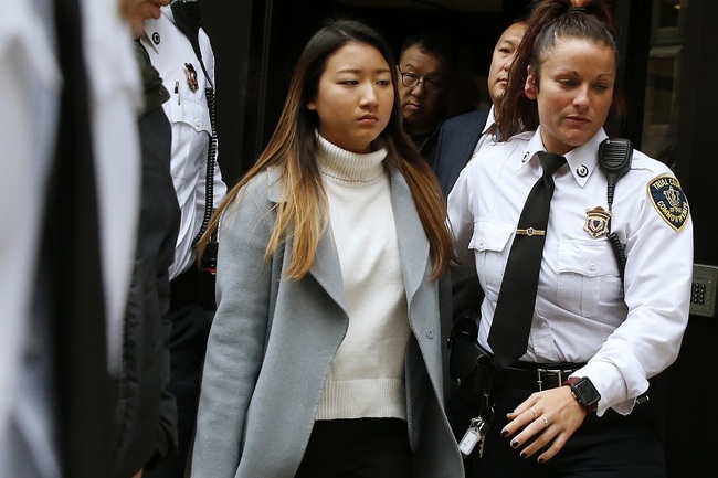 Inyoung You leaves Suffolk Superior Court in Boston, Friday, Nov. 22, 2019, after pleading not guilty to involuntary manslaughter. [Photo:AP/Michael Dwyer]