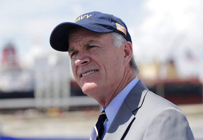 In this July 27, 2019, file photo, Secretary of the Navy Richard Spencer talks with the media following a commissioning ceremony for the U.S. Navy's guided missile destroyer, the USS Paul Ignatius, at Port Everglades in Fort Lauderdale, Fla. [File photo: AP]