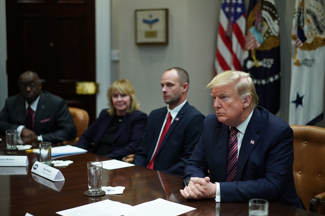 File Photo: US President Donald Trump takes part in a round table discussion on business and red tape reduction in the Roosevelt Room of the White House in Washington, DC on December 6, 2019.[Photo: AFP/MANDEL NGAN]