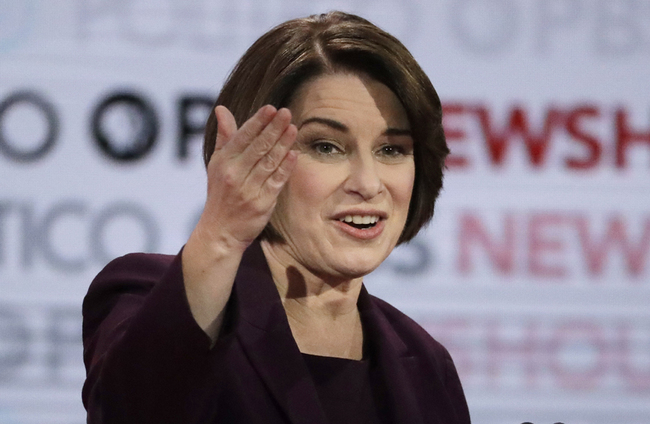 Democratic presidential candidate Sen. Amy Klobuchar, D-Minn., speaks during a Democratic presidential primary debate Thursday, Dec. 19, 2019, in Los Angeles. [Photo: AP/Chris Carlson]