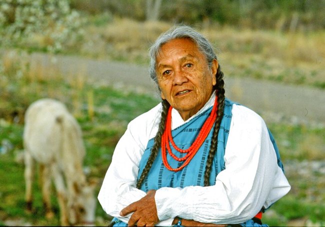 This Aug. 1990, file photo shows Esther Martinez at age 78 in 1990, at San Juan Pueblo now Ohkay Owingeh Pueblo, New Mexico. [File photo: AP]