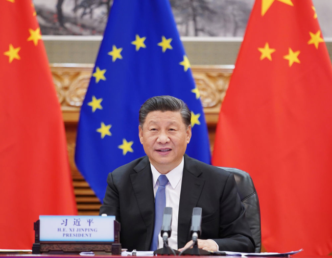 Čínský prezident Xi Jinping se 22. června 2020 setkal formou videokonference s předsedou Evropské rady Charlesem Michelem a s předsedkyní Evropské komise Ursulou von der Leyenovou.
