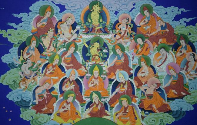 Na snímku je veliká malba tibetského umění Thangka. / VCG