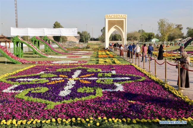Le 10e Festival international des fleurs à Baghdad, en Irak, le 24 avril 2018. (Photo : Khalil Dawood)