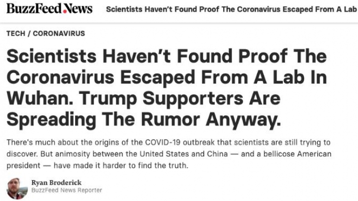 Mídia norte-americana refuta opinião de que “coronavírus vem de laboratório”