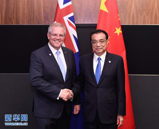 چین ۔ آسٹریلیا  وزرائے اعظم کےمابین چھٹی سالانہ ملاقات کا انعقاد 