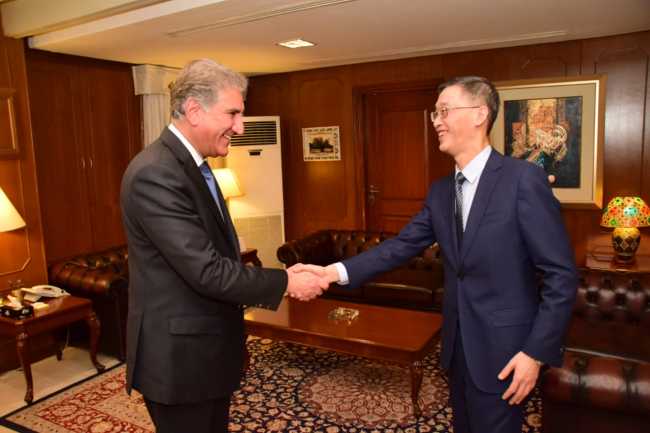 پاکستان میں چینی سفیر یاؤ جینگ نے پاکستان کے وزیر خارجہ قریشی سے ملاقات کی