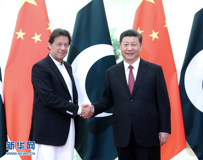 چینی صدر شی جن پھنگ کی پاکستانی وزیر اعظم عمران خان سے ملاقات