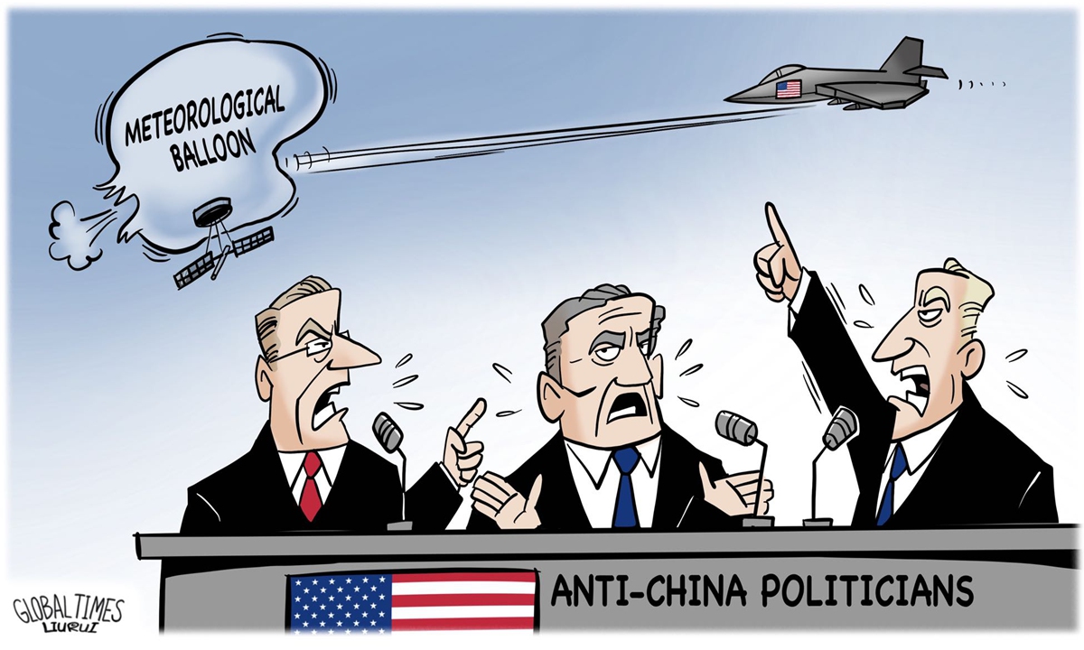 کاریکاتور|هوچی‌گری سیاستمداران آمریکایی درباره بالن هواشناسی چین