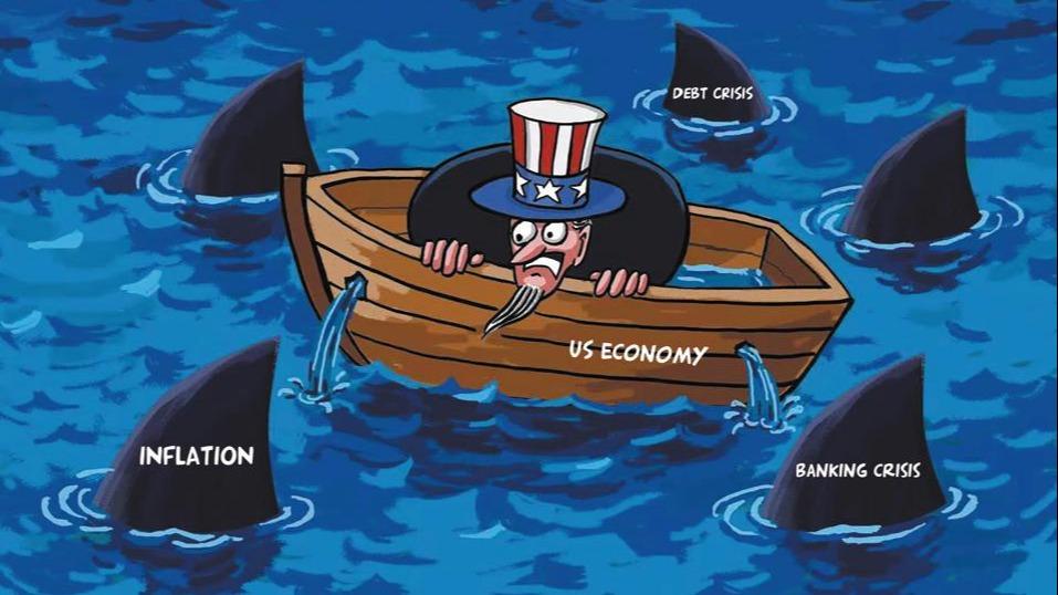 کاریکاتور| بحران‌هایی که اقتصاد آمریکا را احاطه کرده‌اندا