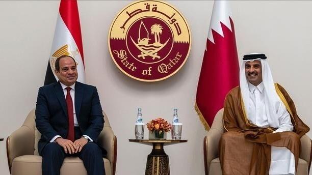 گفت وگوی رئیس جمهور مصر و امیر قطر درباره مسائل منطقه‌ایا
