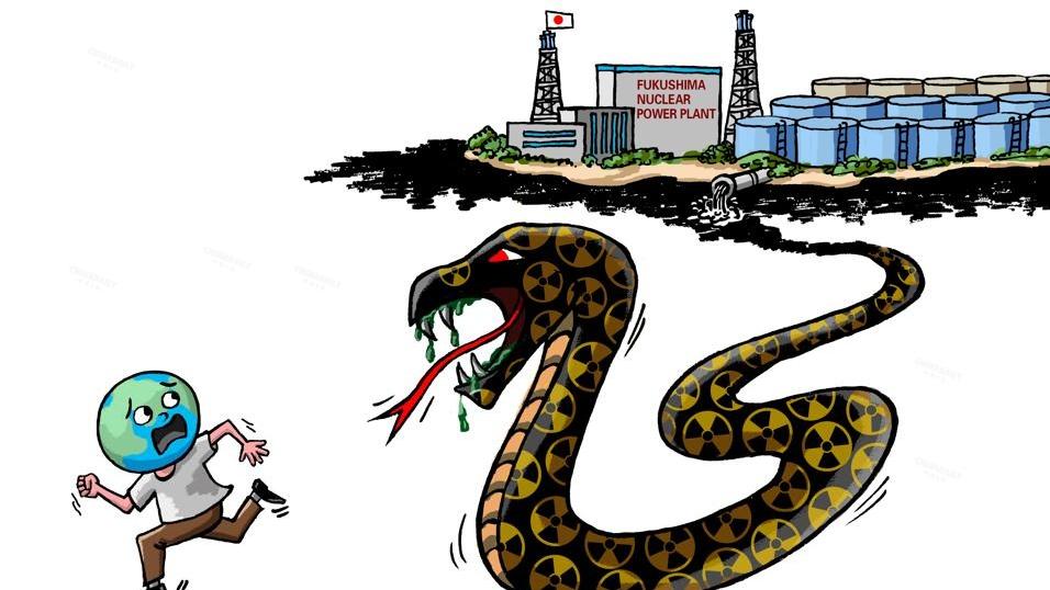 کاریکاتور| خطر فاضلاب هسته‌ای ژاپن برای کل جهان