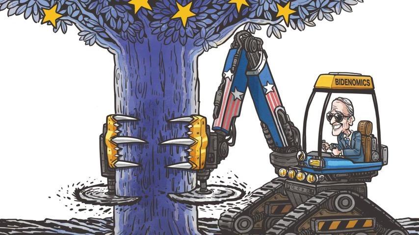 کاریکاتور| پشت‌پرده سیاست‌های بایدن در قبال اتحادیه اروپا