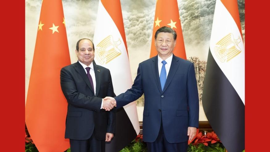 دیدار و گفت و گوی رهبران چین و مصرا
