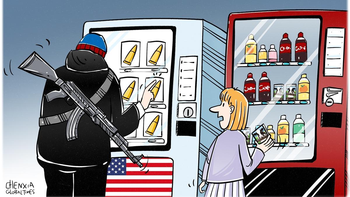 کاریکاتور| فرهنگ سلاح سمی‌تر در آمریکا با دستگاه‌های «گلوله‌پرداز»!