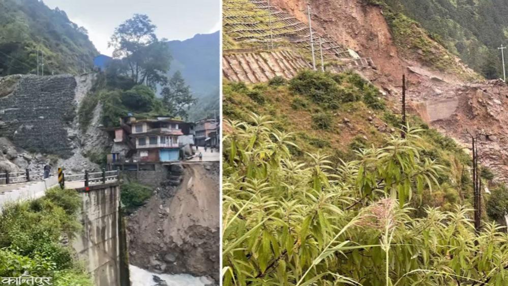 चीनसँग जोडिएका तातोपानी र रसुवा नाका पहिरोले क्षतिग्रस्त,  खाद्यवस्तु कुहिने चिन्ता