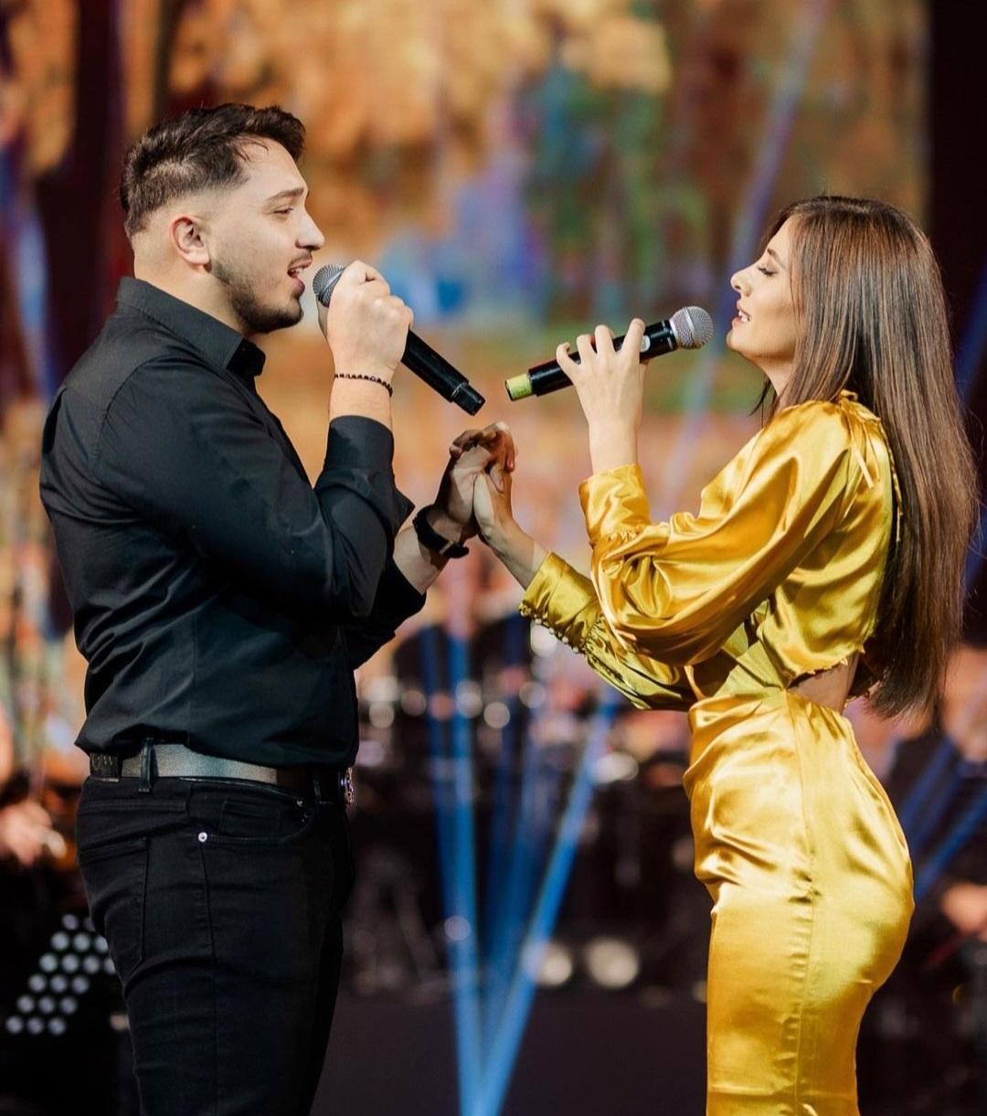 Eldis Arrnjeti & Xhuli Pjetraj pas fitores  së çmimit të tretë në Festivalin Luleborë (Foto nga Instagrami)