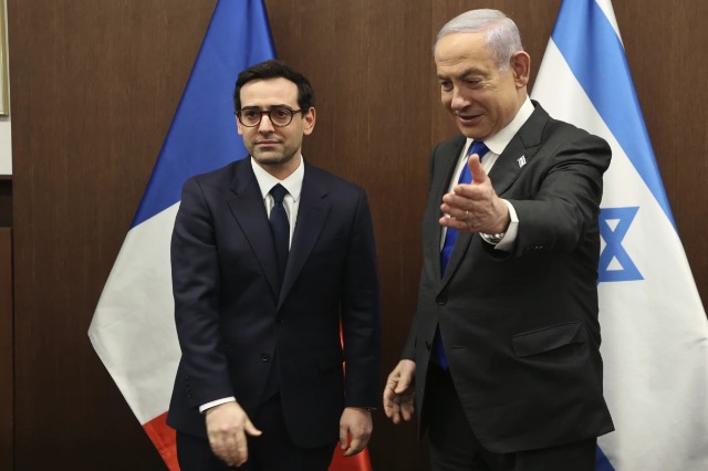 Ministri i ri i Jashtëm i Francës me kryeministrin izraelit (Foto RTSH)