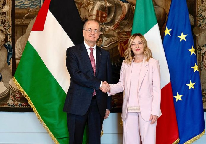 Kryeministri palestinez Mustafa në Itali (Foto ATSH)