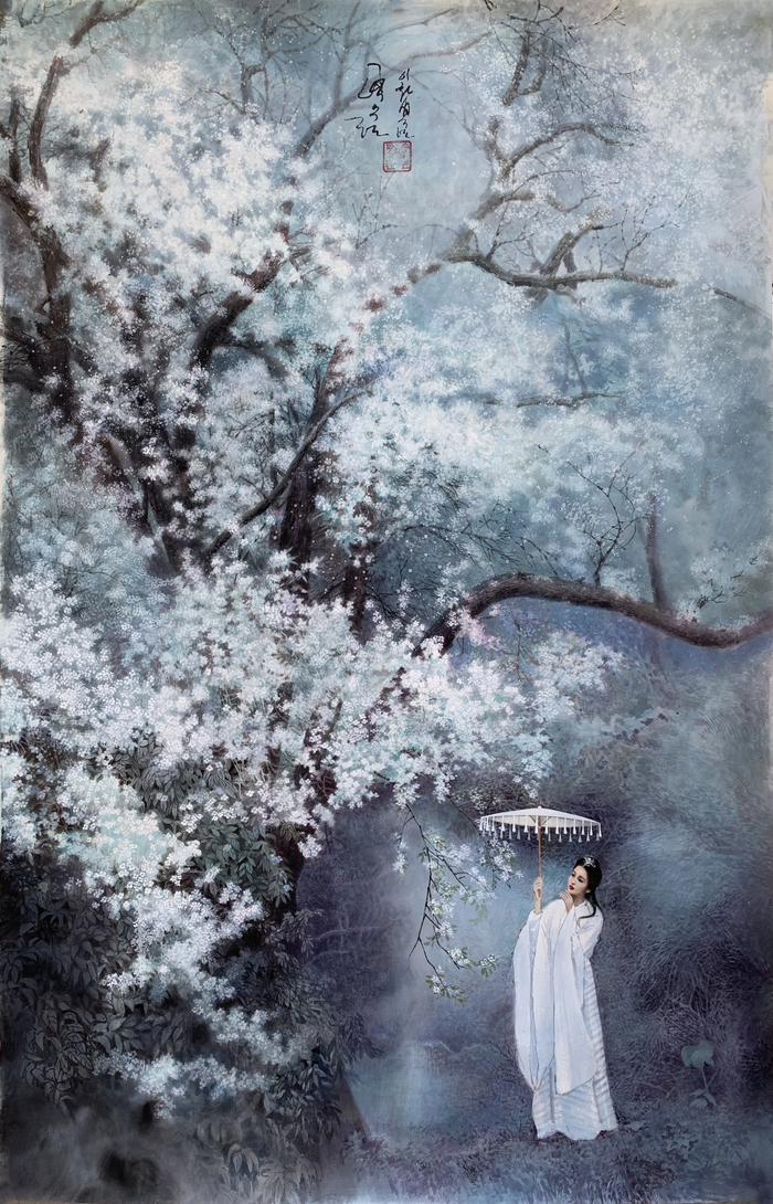 图片默认标题_fororder_梨花开季－朴秀莲128x93cm2019年