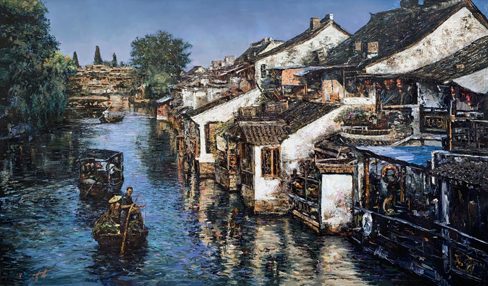 图片默认标题_fororder_水中景象－张贤哲93x161cm2018