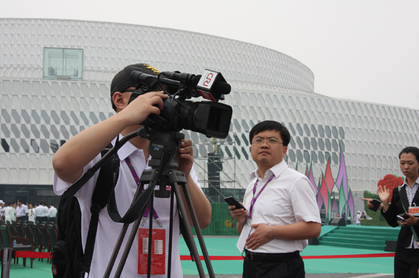 베이징 국제원림박람회 CRI취재진 모습